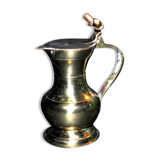 Ancient golden brass wine pitcher