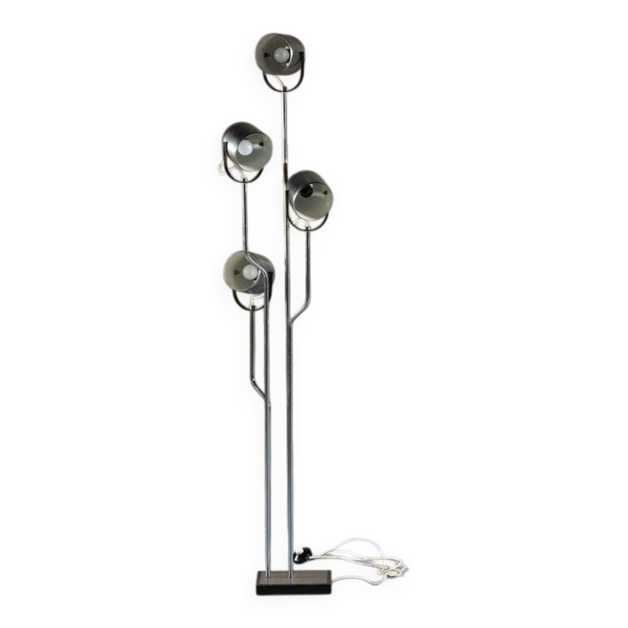 Goffredo Reggiani chrome floor lamp with four spotlights, Italy, 1970s