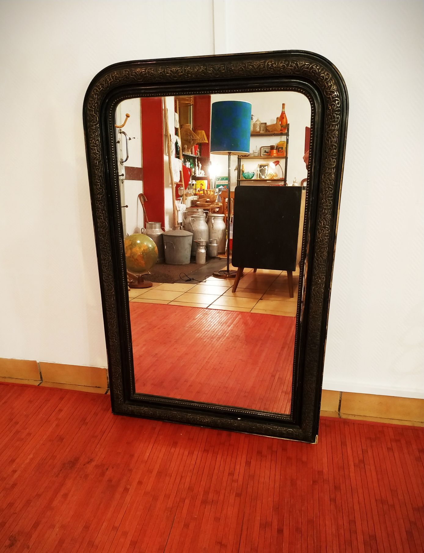 Louis Philippe black and gold mirror