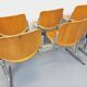 Suite of 4 vintage Giancarlo Piretti benches for Castelli in wood and aluminum