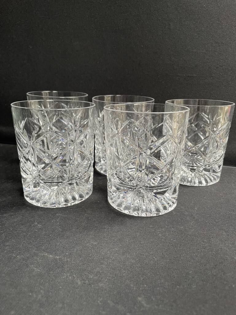 5 Whiskey glasses – Cut crystal