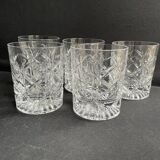 5 Whiskey glasses – Cut crystal