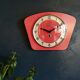 Vintage formica clock silent wall clock "Bayard red"