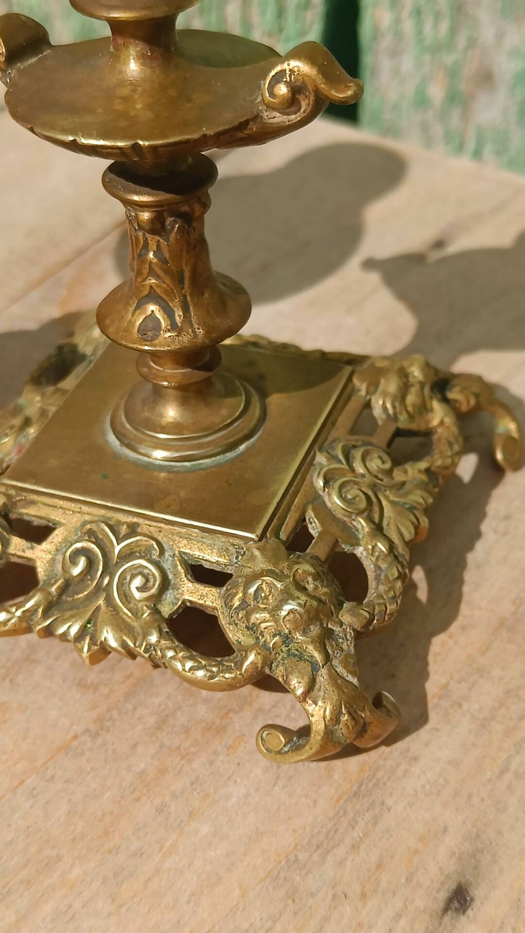 Pair of antique brass candlesticks – Napoleon III style