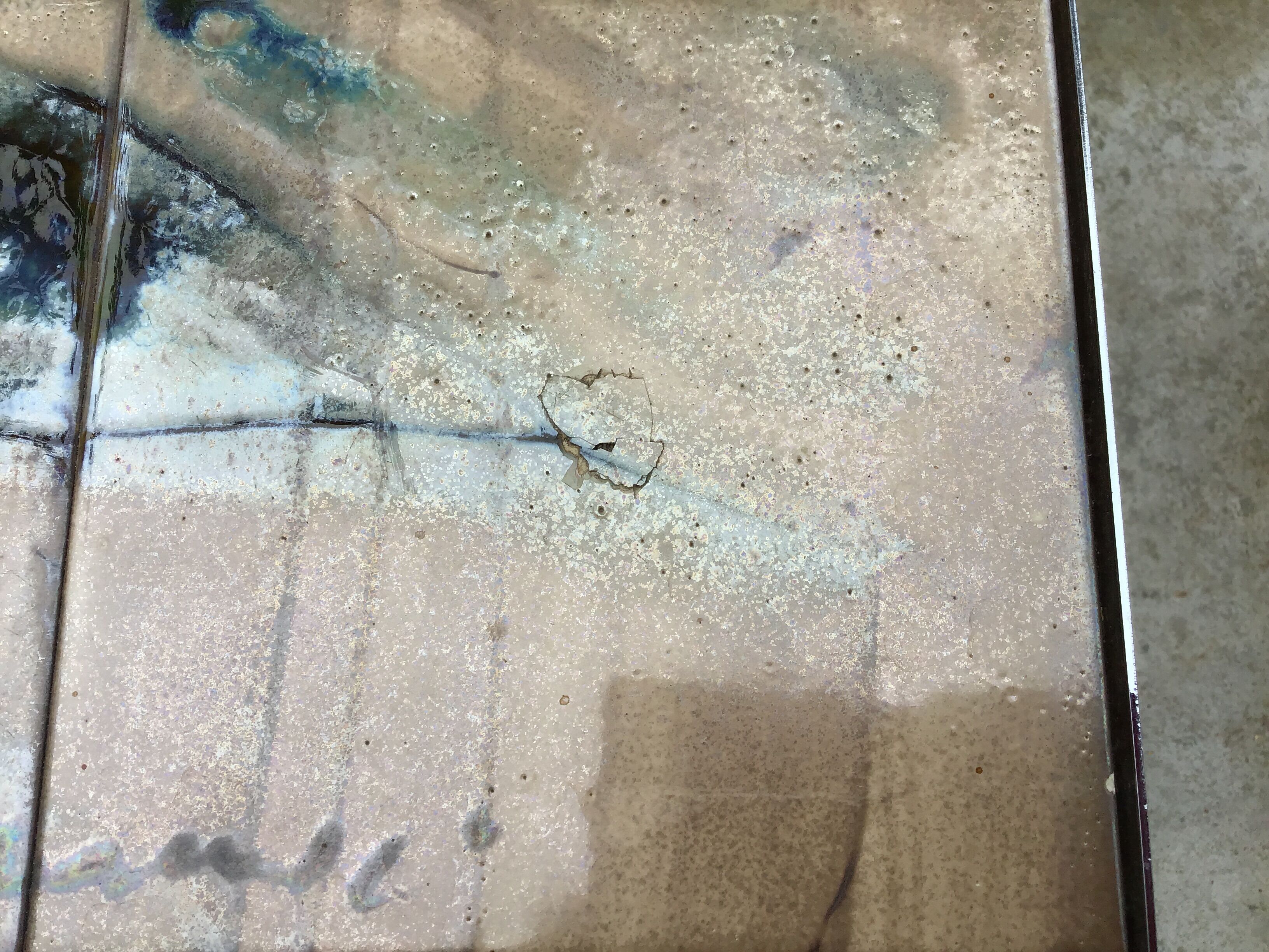 Coffee table "La grange" Vallauris vintage ceramic mosaic