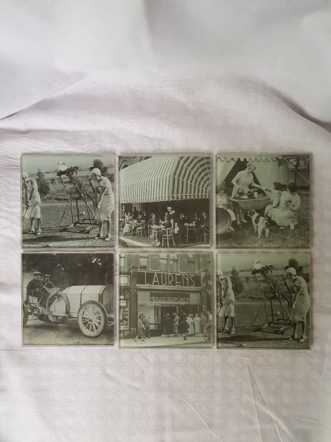 6 sous-verres en verre vintage.