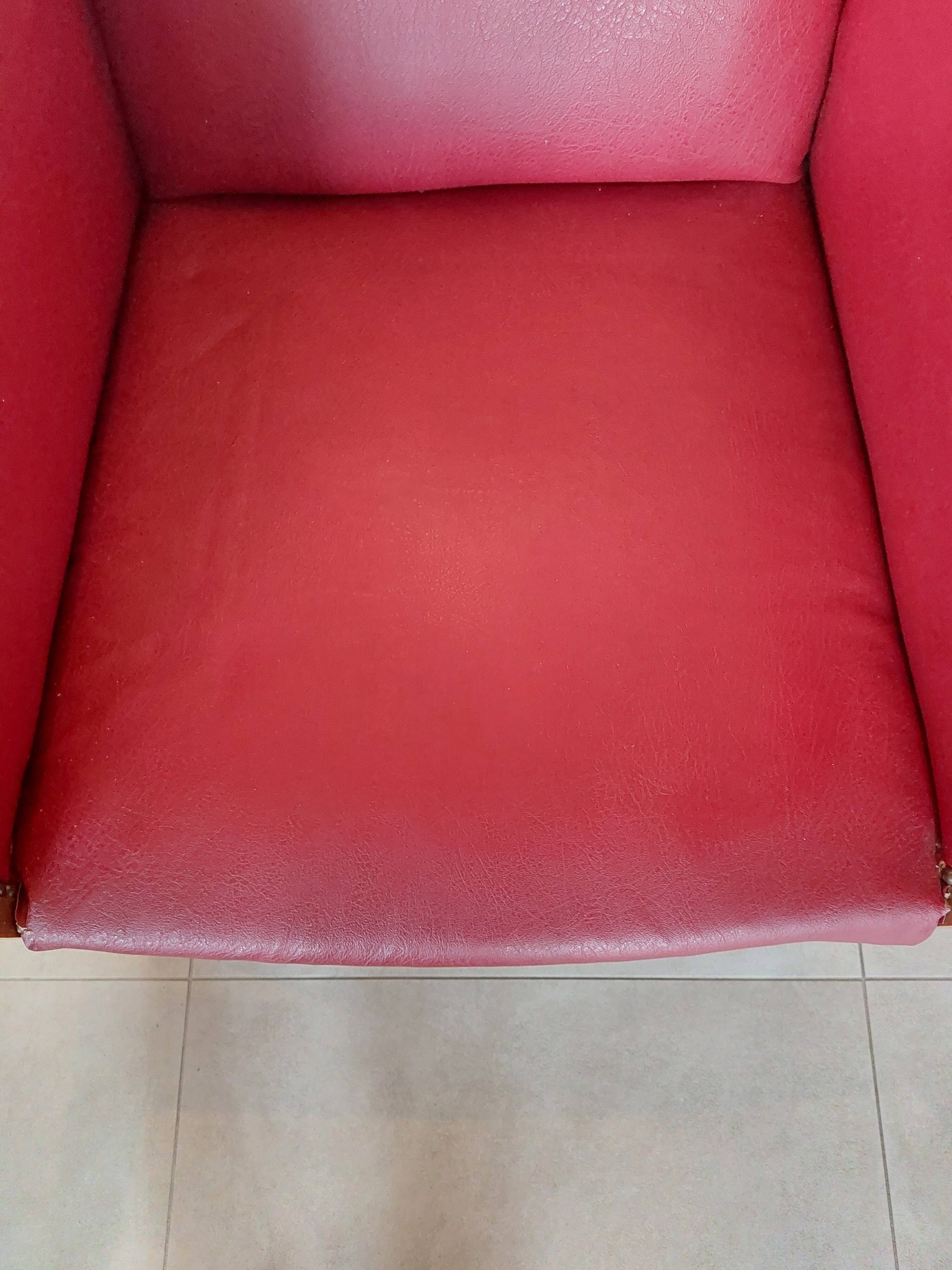 Raspberry red art deco armchair