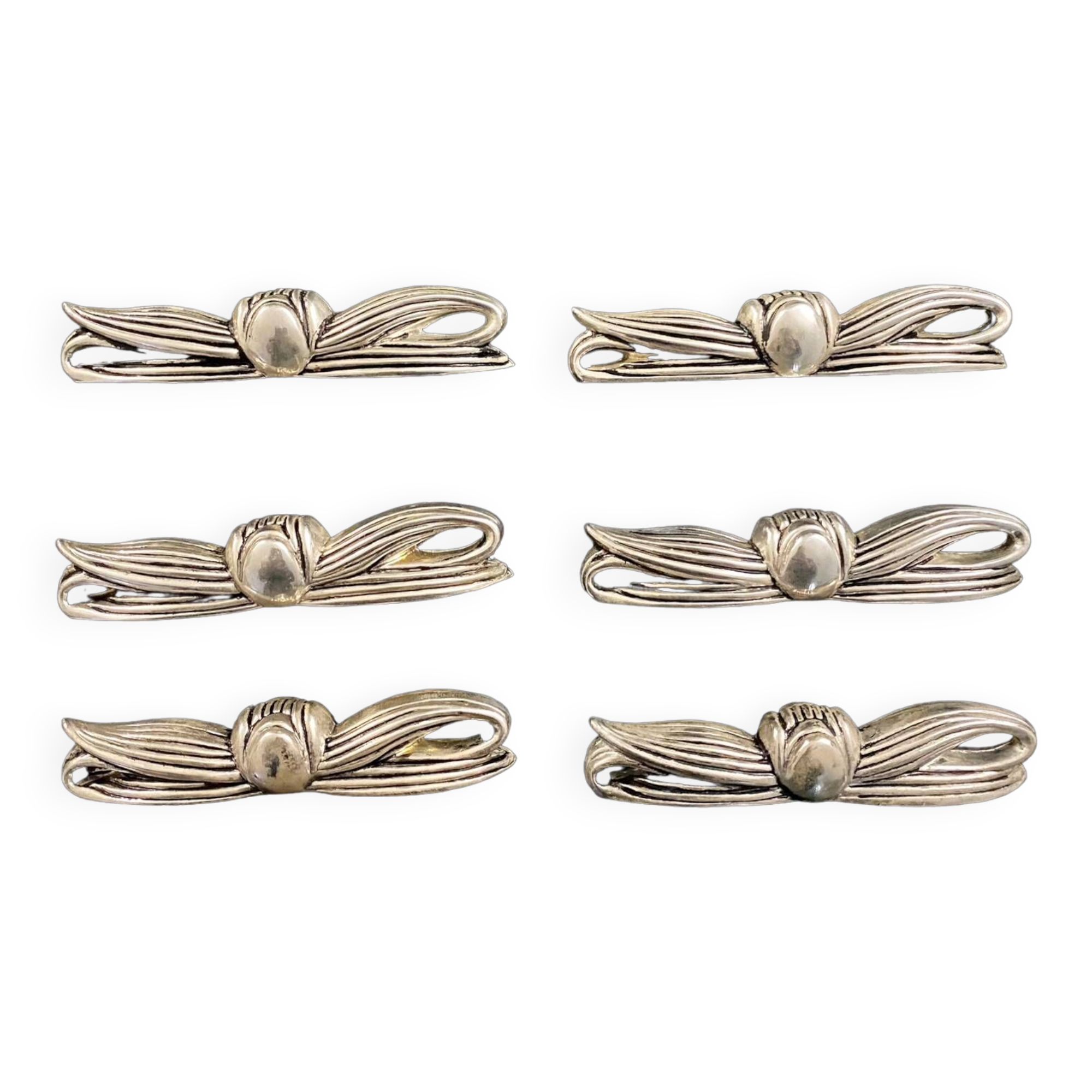 6 metal bow-shaped knife holders