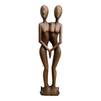 Wooden sculpture "The couple"