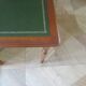 Minister's desk in Louis Philippe style – 2 drawers – cherry wood – green writing pad