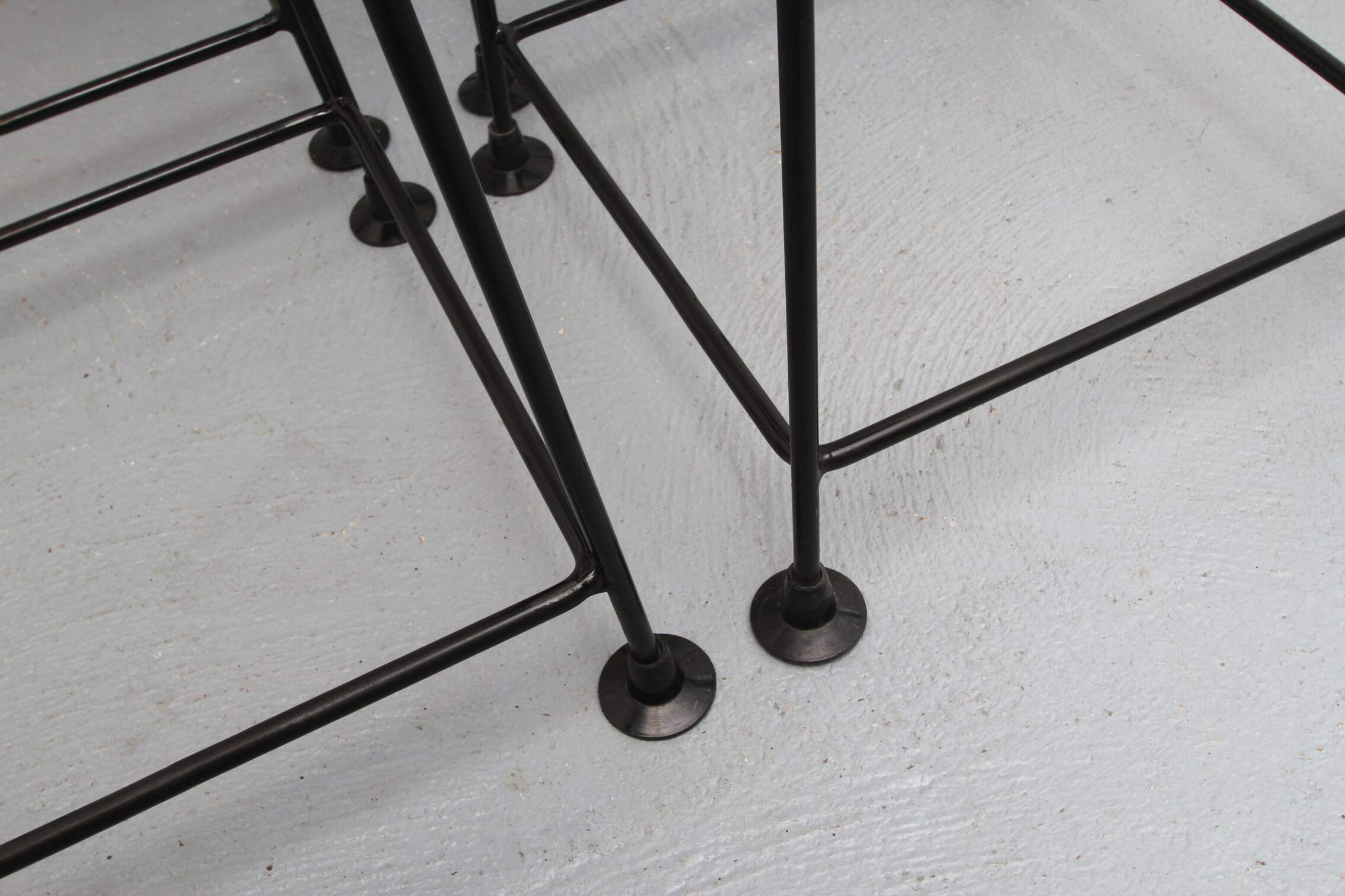 Ensemble de 4 tabourets de barre Wire années 1960