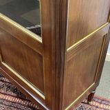Louis XVI style bookcase in mahogany and marble top from the 70s