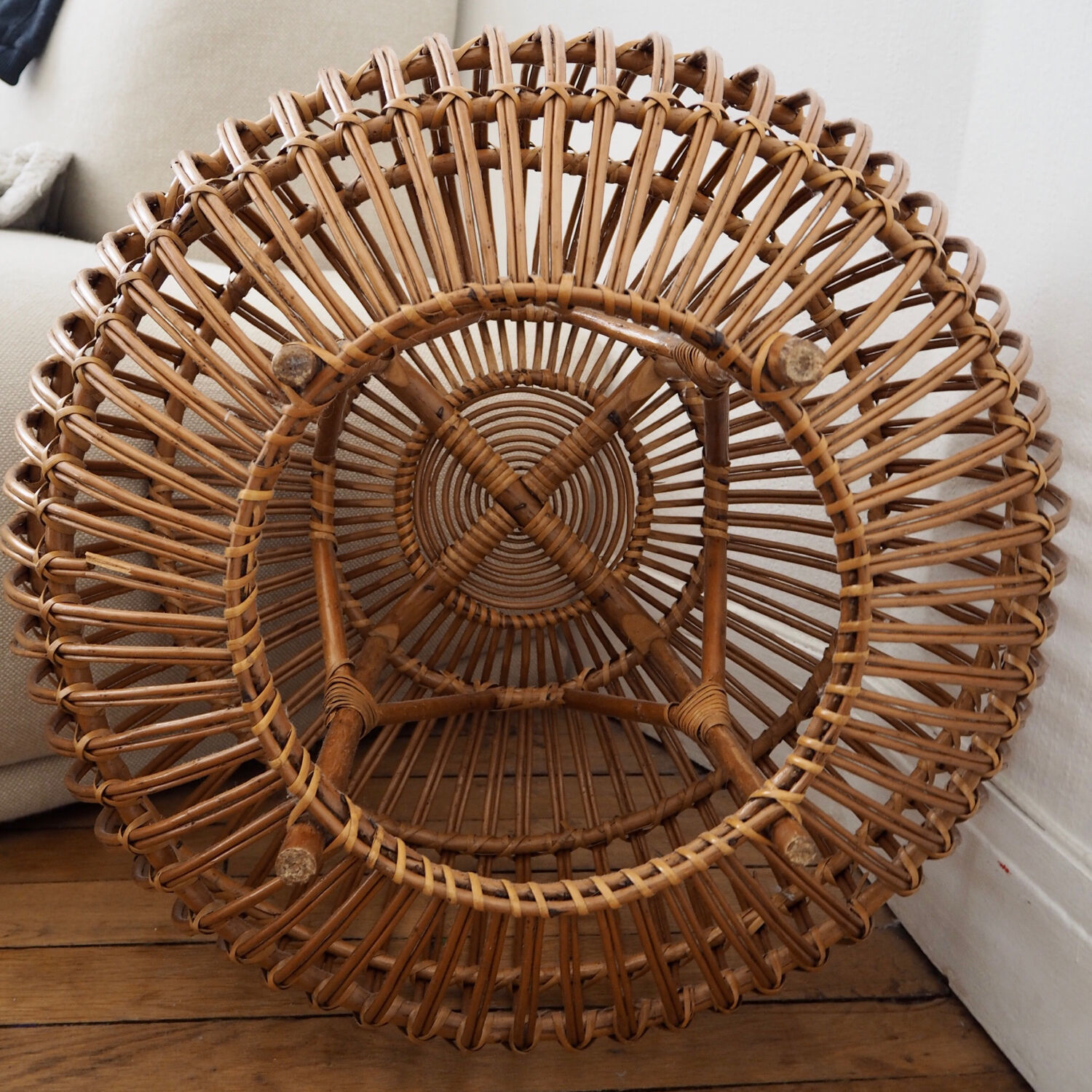Pouf in rattan Franco Albini