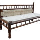 Natural burmese teak sofa and braided cotton seat & backsplash