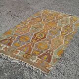 Rare 5x8 handmade vintage bedroom kilim rug - rug for living room