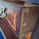 Secrétaire ancien plateau marbre, meuble bureau fin 19e siecle