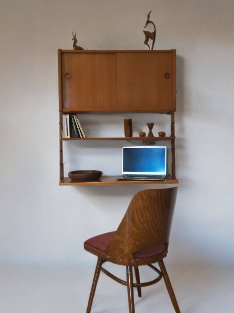 Ergo teak wall shelves, Vintage Scandinavian 1960s