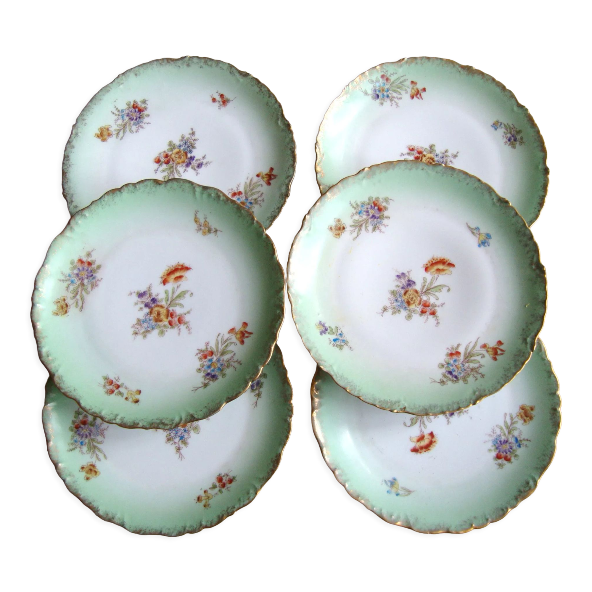 6 Limoges Elite dessert plates France