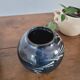 Glazed stoneware round vase