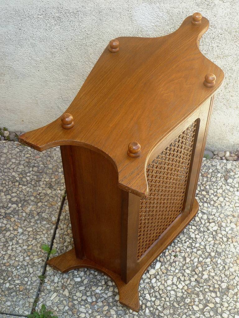 porte revue  bois et cannage, vintage