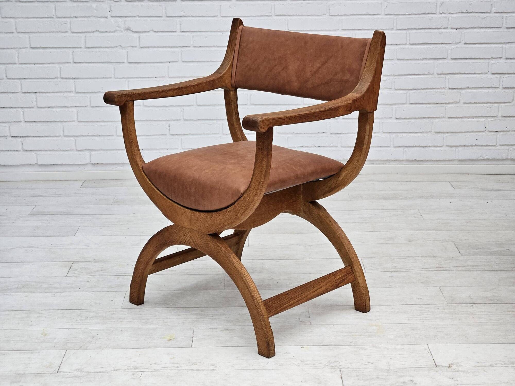 1960s, Danish design by Henning Kjærnulf, reupholstered lounge chair, model "Kurul".
