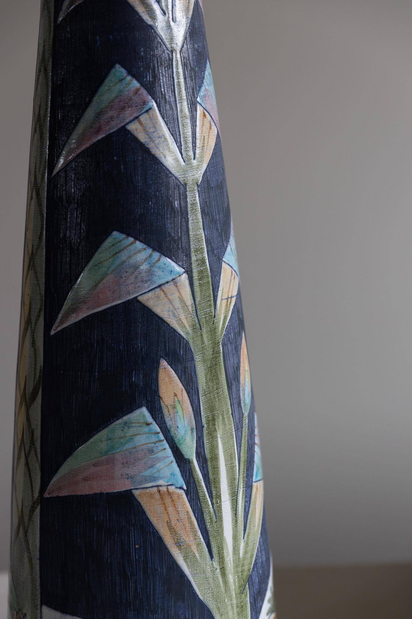 Marian Zawadzki "Oryx" Unique Floor Lamp, Tilgmans Ceramic, Sweden, Dated 1960
