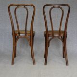 4 Thonet Mundus N°A 48 caned bistro chairs 1930