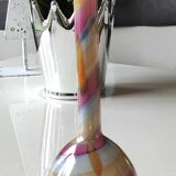 Vase ball glass of blown Art, Murano, ribbon strips