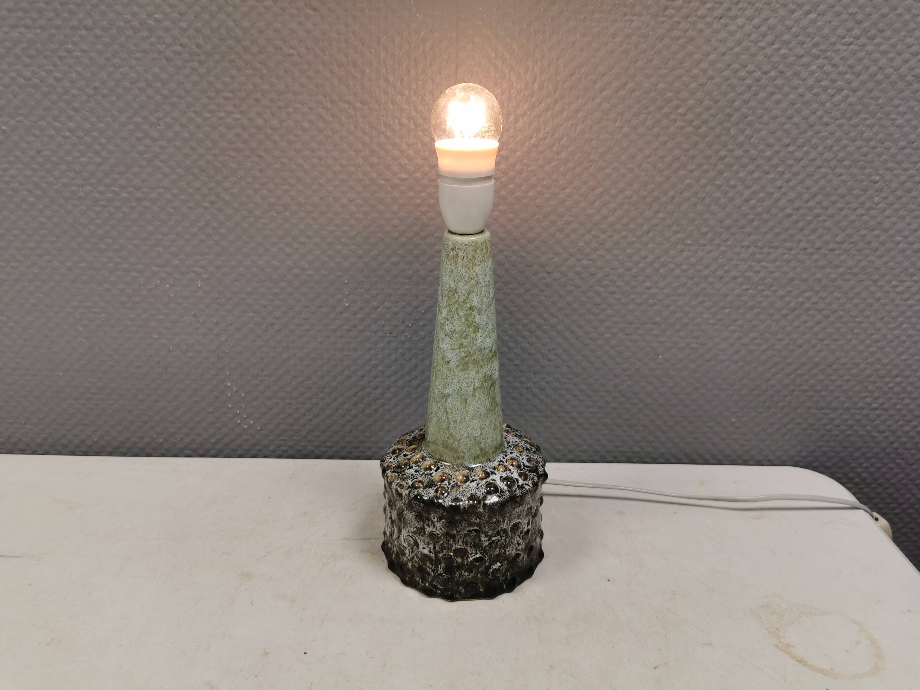 Danish table lamp in ceramic with a beautiful mint green glaze.