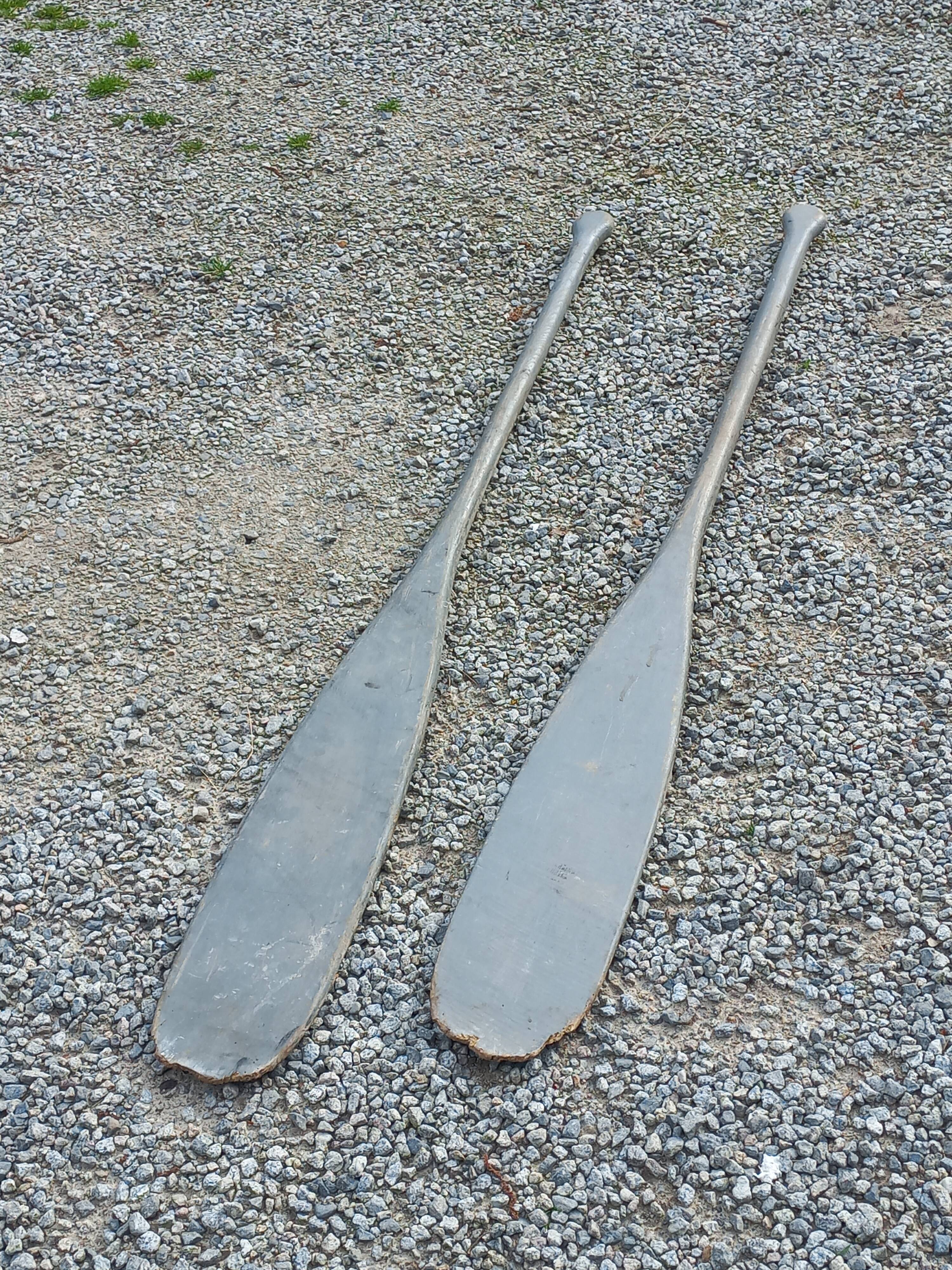Old pair of boat oars