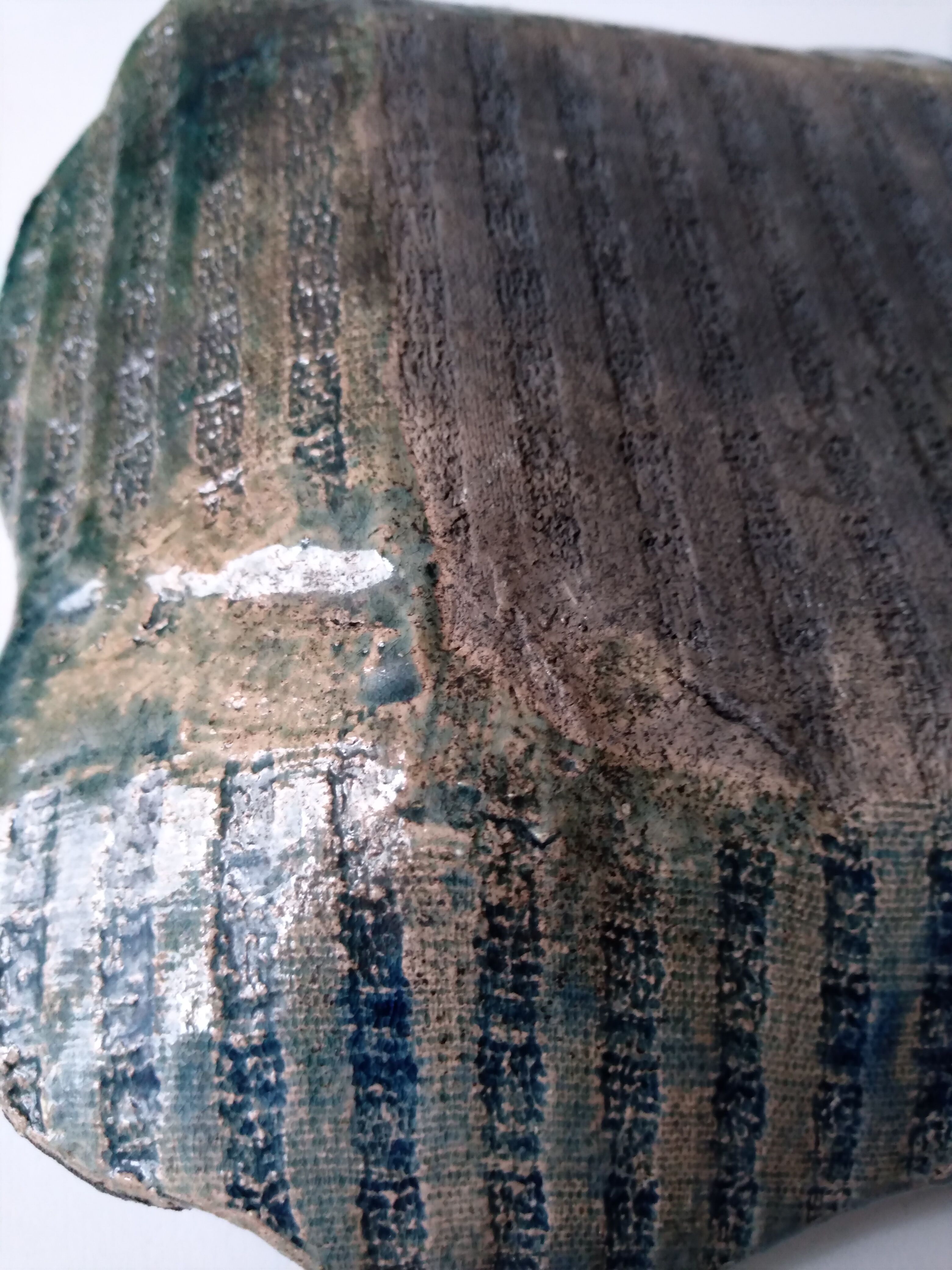 Vide poche Raku bleu indigo en céramique émaillée française