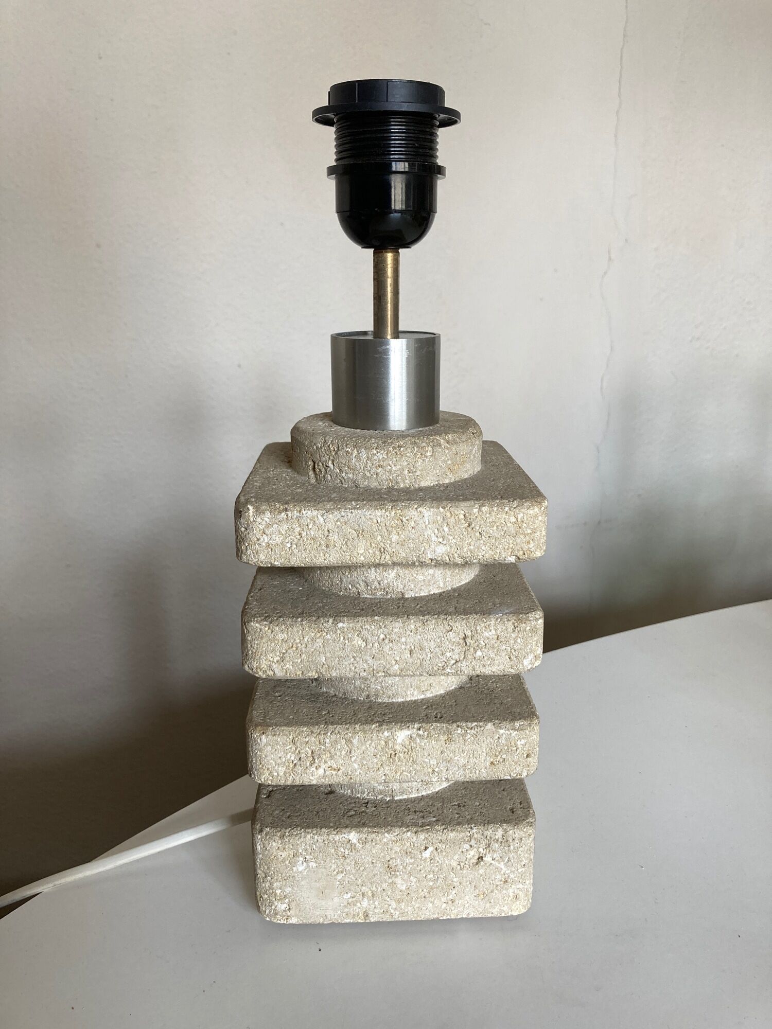 Lamp by Albert Tormos in limestone of the Luberon, Saint Tropez 1970