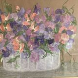 Pastel still life under glass