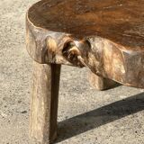 Mini low stool in upcycled old Asian teak H15 D24