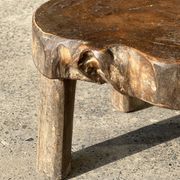 Mini low stool in upcycled old Asian teak H15 D24