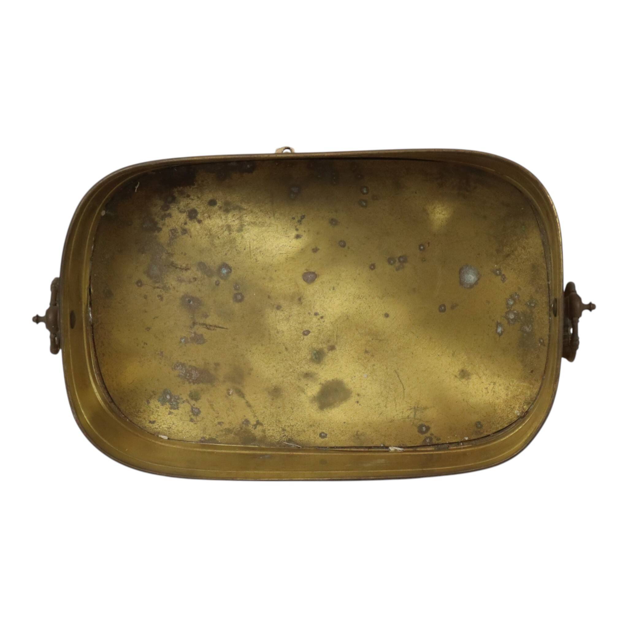 Large Oval Brass Planter Vintage XL Cachepot 41cm
