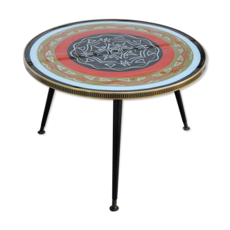 Tripod coffee table compass graphic design - vintage 60's