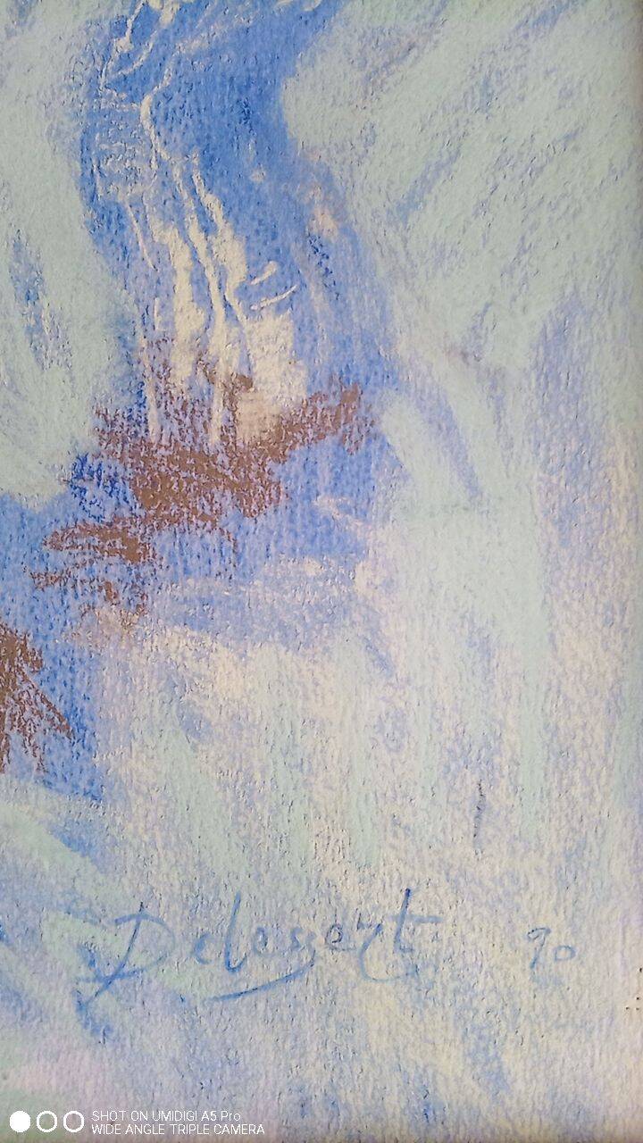 Pastel - Christine Delessert - 72 x 53 cm - sous-bois bleu