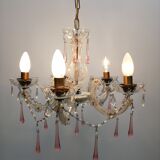 Pink stamps chandelier