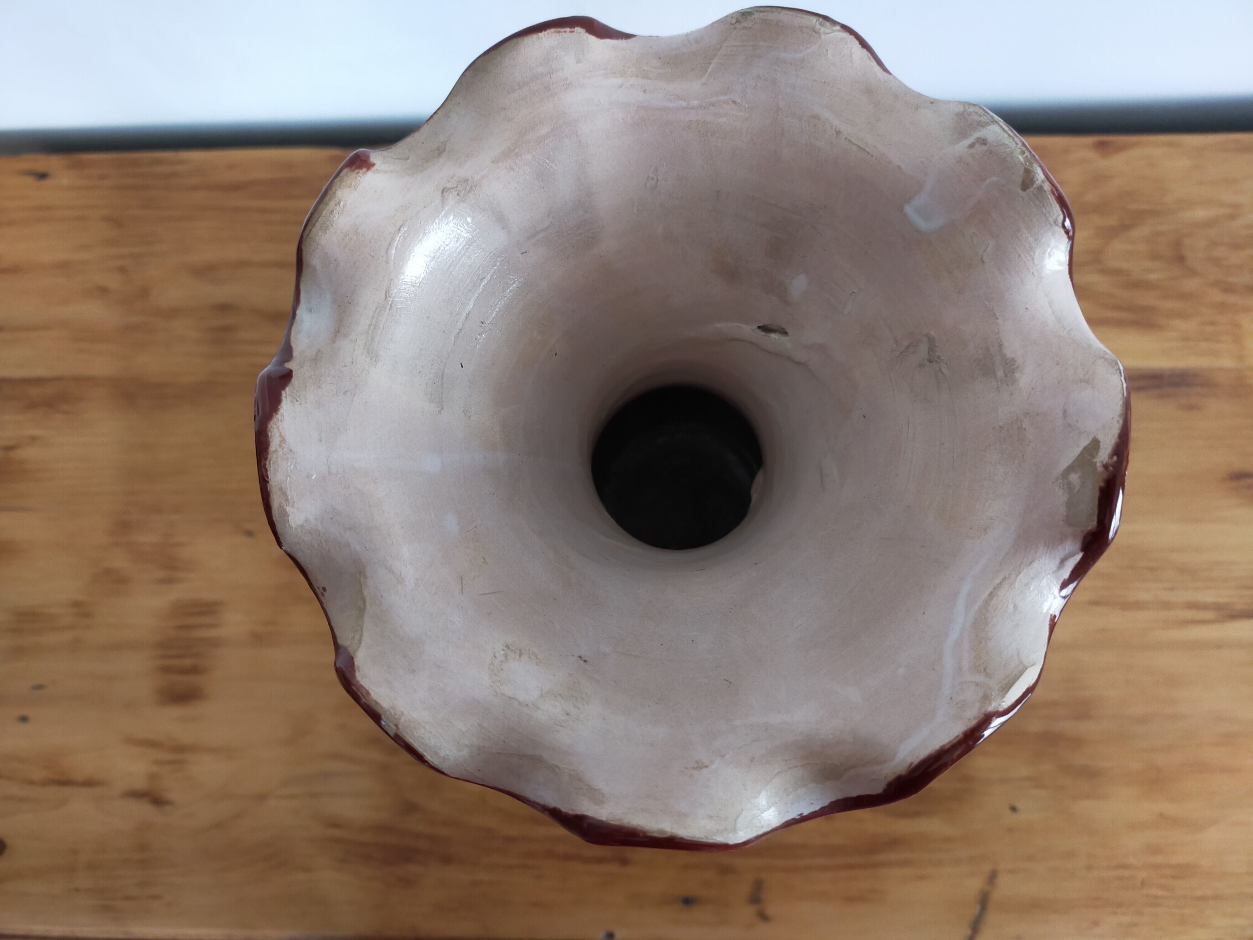 Patterned painted ceramic vase
