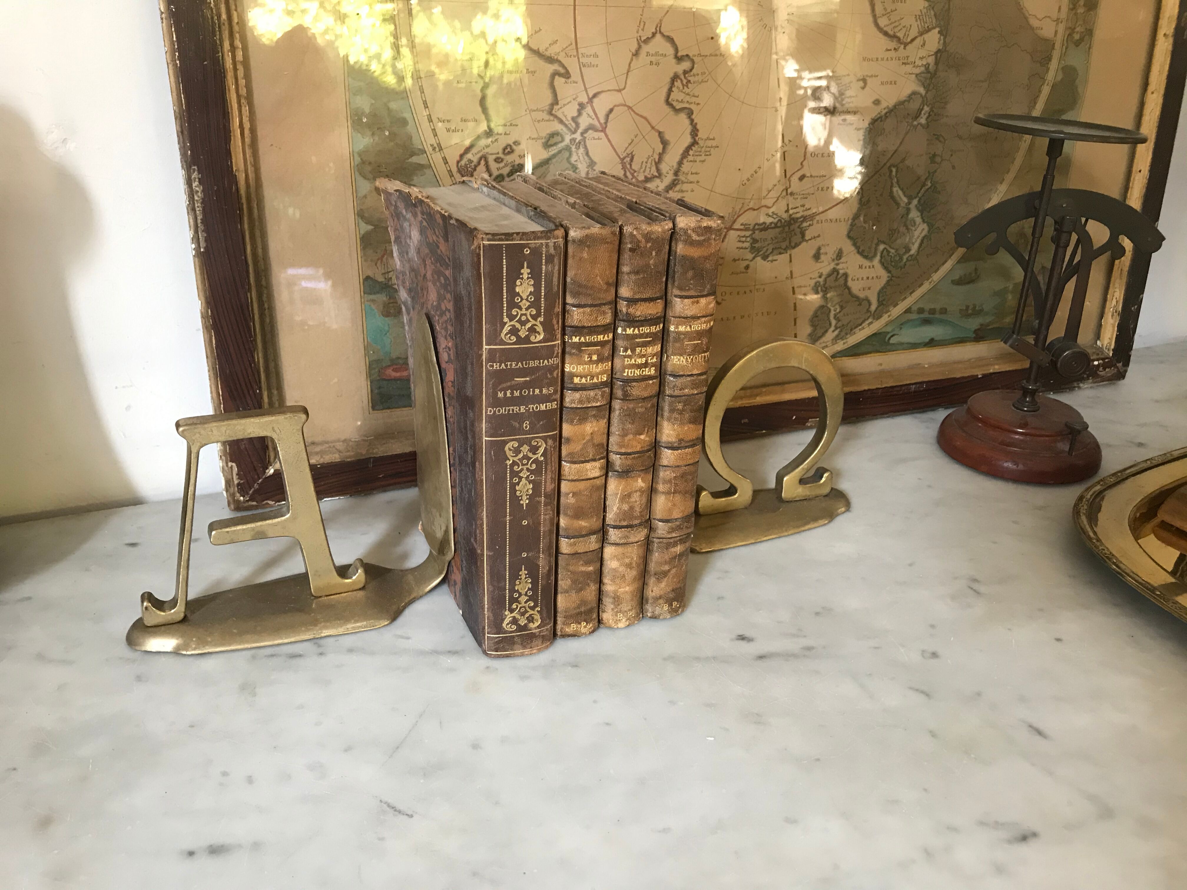 Pair of vintage brass bookends