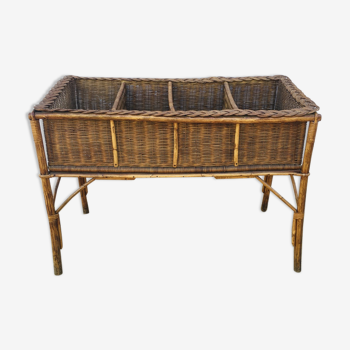 Veranda planter on vintage wicker legs