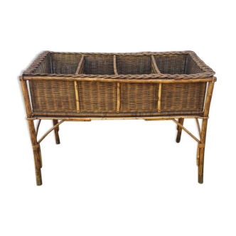 Veranda planter on vintage wicker legs