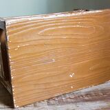 Vintage patinated solid wood side bench