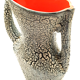 Vase 2 anse céramique vallauris effet volcanique intérieur rouge