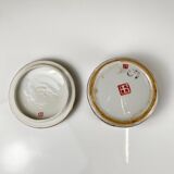 Chinese blue porcelain box with bird and flower motif