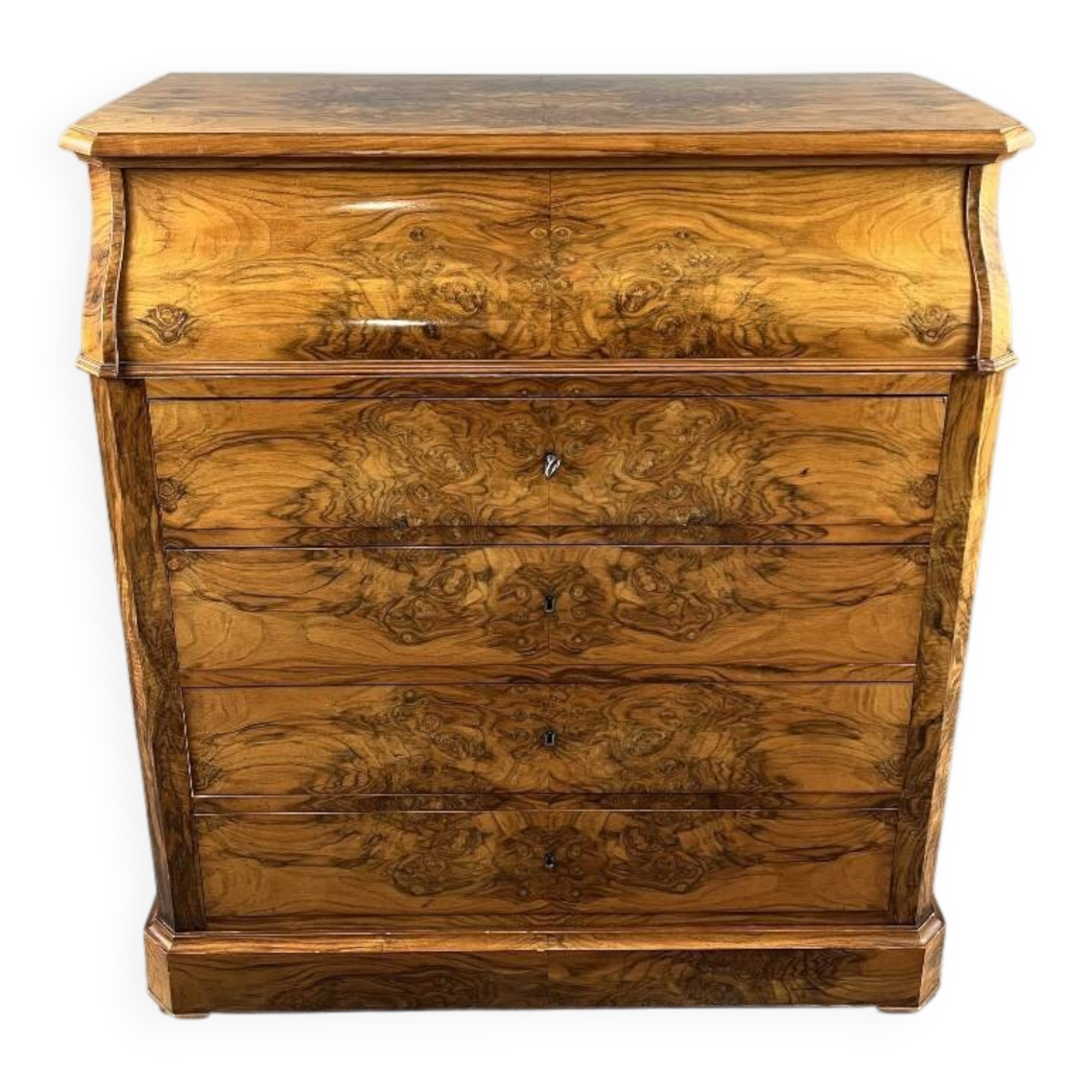 Walnut toilet commode, 19th century