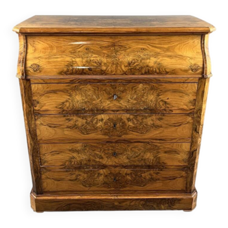 Walnut toilet commode, 19th century