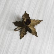 Leaf Shaped Brass Candle Holder