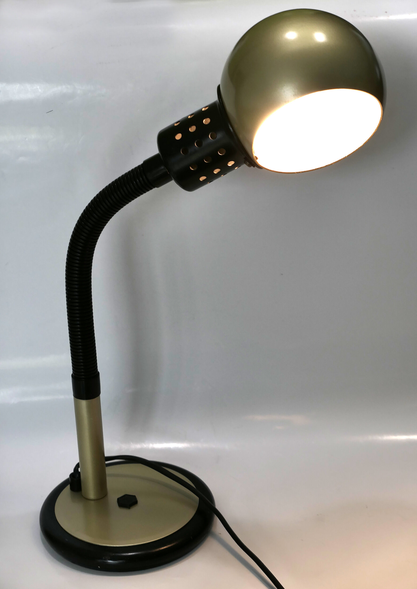 Tablle lamp or desk aluminor 1970's rare golden color